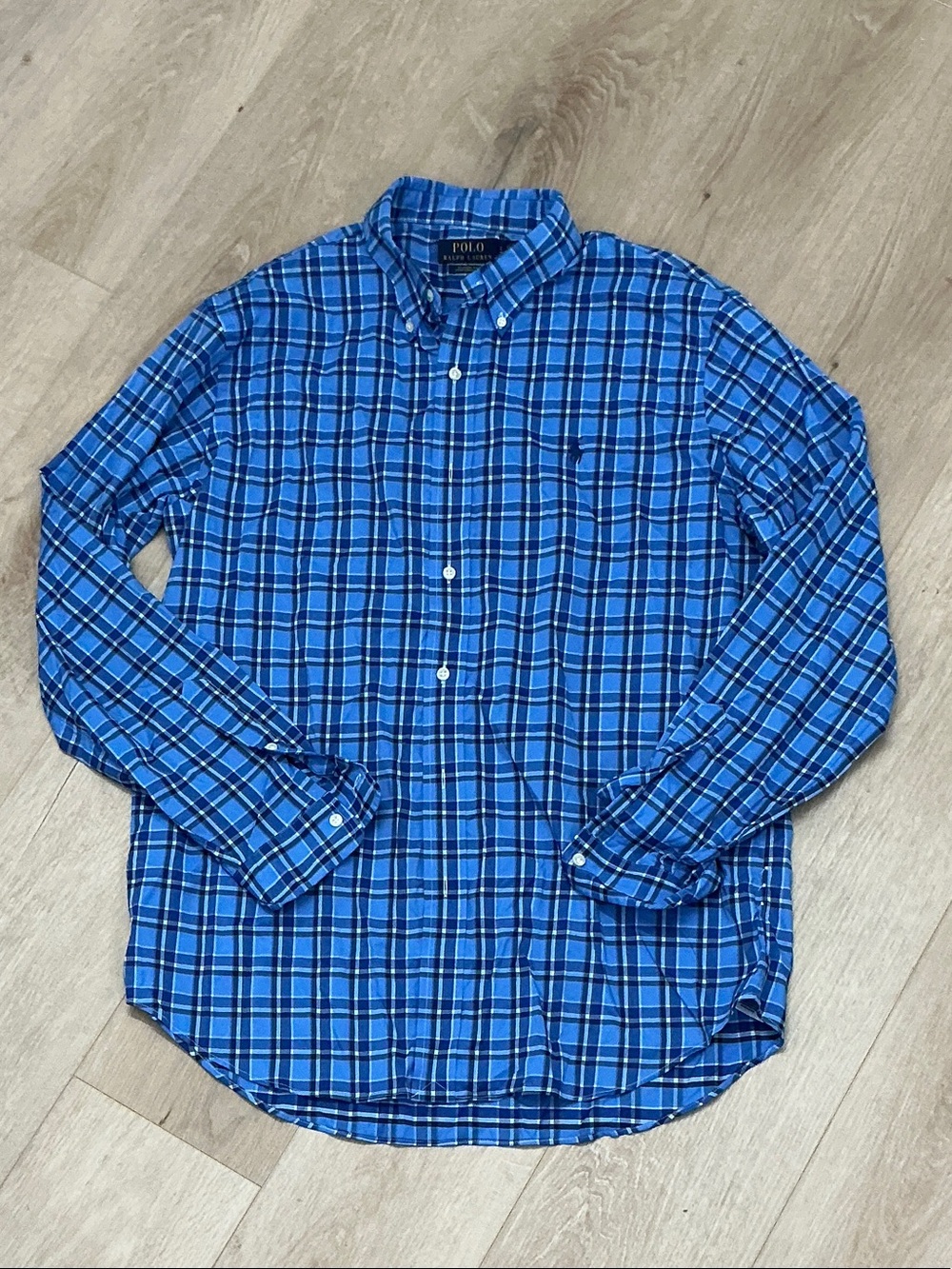 Polo by Ralph Lauren Blue Plaid Cotton Button-Down Shirt